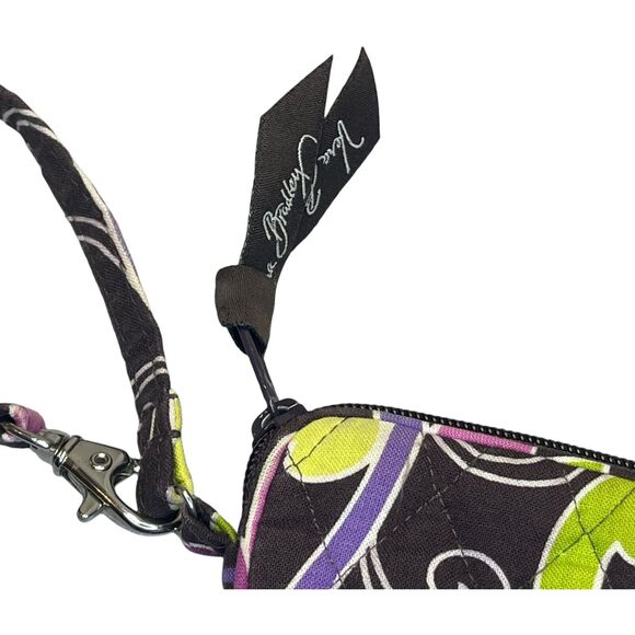 Vera Bradley Punch Wallet Women's Purple Brown Floral Cotton Quilted Zip Around - Picture 2 of 6